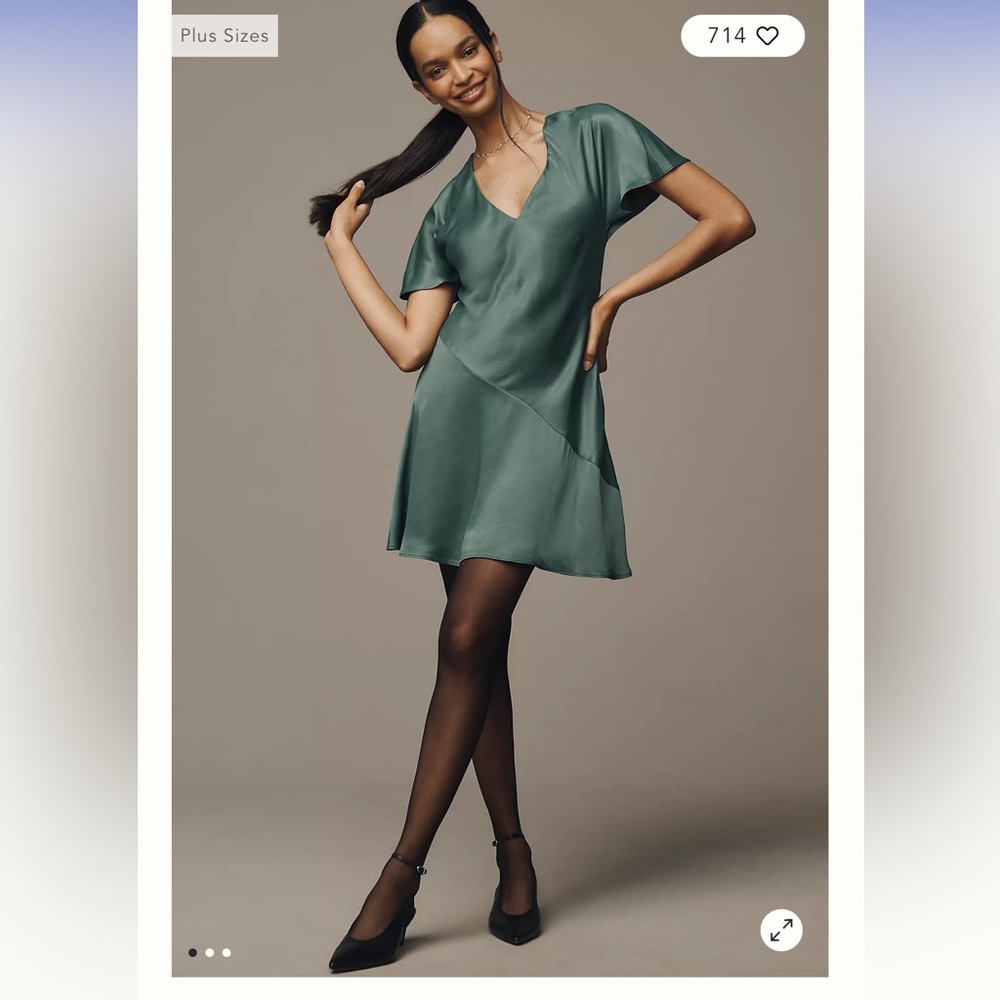 NWT Anthropologie Short Sleeve V-Neck Mini Dress